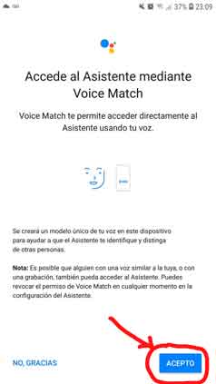 Voice Match. Paso 5